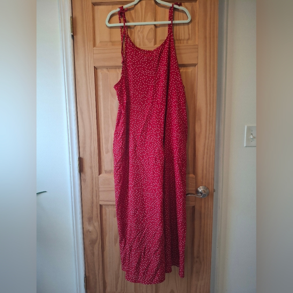 Red Polka Dot Wide Leg Jumpsuit Women's XL
